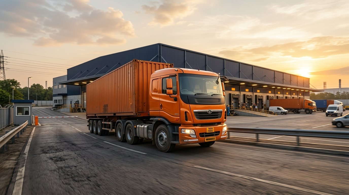 RAJ Transport Commercial Fleet Leaving Warehouse